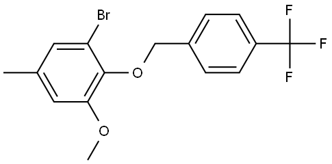 1-bromo-3-methoxy-5-methyl-2-((4-(trifluoromethyl)benzyl)oxy)benzene Structure