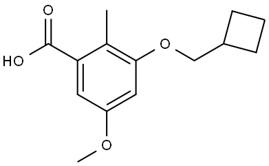 3-(cyclobutylmethoxy)-5-methoxy-2-methylbenzoic acid Structure