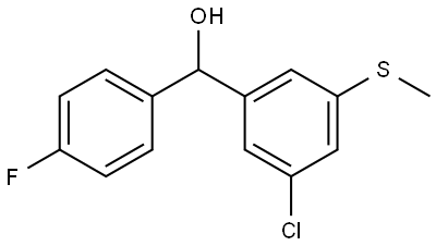 (3-chloro-5-(methylthio)phenyl)(4-fluorophenyl)methanol Structure