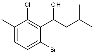 1-(6-bromo-2-chloro-3-methylphenyl)-3-methylbutan-1-ol Structure