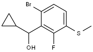 (6-bromo-2-fluoro-3-(methylthio)phenyl)(cyclopropyl)methanol Structure