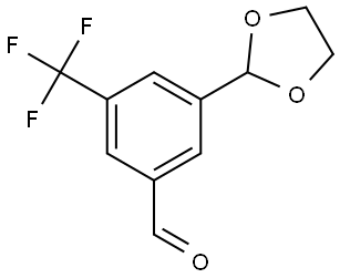 3-(1,3-dioxolan-2-yl)-5-(trifluoromethyl)benzaldehyde Structure