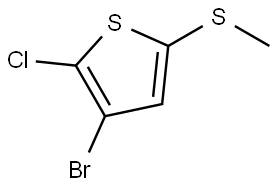 3-bromo-2-chloro-5-(methylthio)thiophene Structure