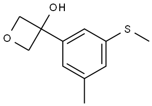 3-(3-methyl-5-(methylthio)phenyl)oxetan-3-ol Structure