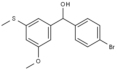 (4-bromophenyl)(3-methoxy-5-(methylthio)phenyl)methanol Structure