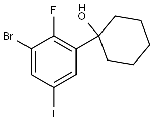 1-(3-bromo-2-fluoro-5-iodophenyl)cyclohexanol Structure