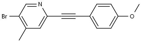 5-bromo-2-((4-methoxyphenyl)ethynyl)-4-methylpyridine Structure