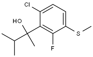 2-(6-chloro-2-fluoro-3-(methylthio)phenyl)-3-methylbutan-2-ol Structure