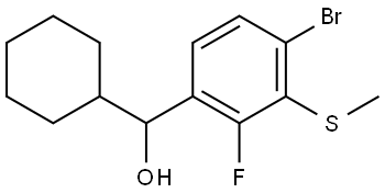 (4-bromo-2-fluoro-3-(methylthio)phenyl)(cyclohexyl)methanol 구조식 이미지