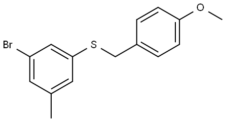 (3-bromo-5-methylphenyl)(4-methoxybenzyl)sulfane Structure