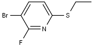 3-bromo-6-(ethylthio)-2-fluoropyridine Structure