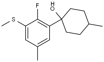 1-(2-fluoro-5-methyl-3-(methylthio)phenyl)-4-methylcyclohexanol Structure