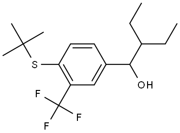 1-(4-(tert-butylthio)-3-(trifluoromethyl)phenyl)-2-ethylbutan-1-ol Structure