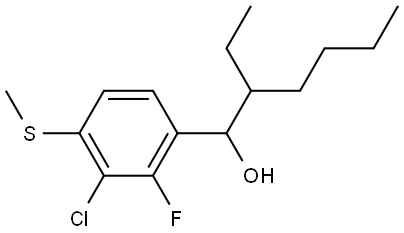 1-(3-chloro-2-fluoro-4-(methylthio)phenyl)-2-ethylhexan-1-ol Structure