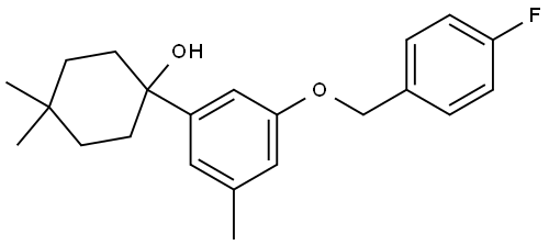 1-(3-((4-fluorobenzyl)oxy)-5-methylphenyl)-4,4-dimethylcyclohexanol Structure