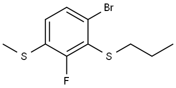 (6-bromo-2-fluoro-3-(methylthio)phenyl)(propyl)sulfane Structure