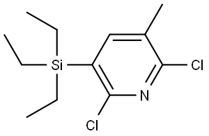 2,6-dichloro-3-methyl-5-(triethylsilyl)pyridine Structure