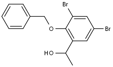 1-(2-(benzyloxy)-3,5-dibromophenyl)ethanol Structure