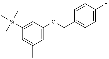 (3-((4-fluorobenzyl)oxy)-5-methylphenyl)trimethylsilane Structure