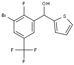 (3-bromo-2-fluoro-5-(trifluoromethyl)phenyl)(thiophen-2-yl)methanol Structure