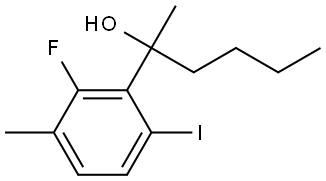 2-(2-fluoro-6-iodo-3-methylphenyl)hexan-2-ol Structure