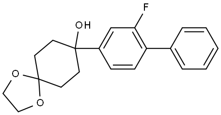 8-(2-fluoro-[1,1'-biphenyl]-4-yl)-1,4-dioxaspiro[4.5]decan-8-ol Structure