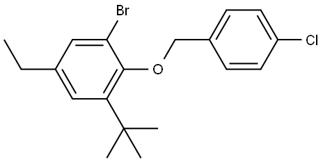 1-bromo-3-(tert-butyl)-2-((4-chlorobenzyl)oxy)-5-ethylbenzene Structure