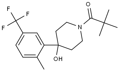 1-(4-hydroxy-4-(2-methyl-5-(trifluoromethyl)phenyl)piperidin-1-yl)-2,2-dimethylpropan-1-one Structure