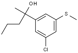 2-(3-chloro-5-(methylthio)phenyl)pentan-2-ol Structure