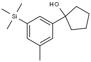 1-(3-methyl-5-(trimethylsilyl)phenyl)cyclopentanol Structure