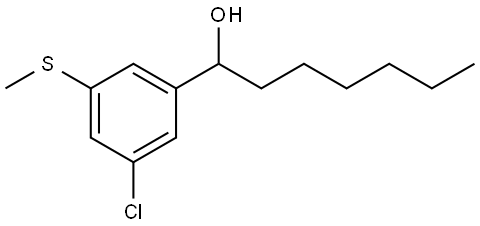 1-(3-chloro-5-(methylthio)phenyl)heptan-1-ol Structure