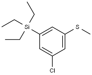 (3-chloro-5-(methylthio)phenyl)triethylsilane Structure