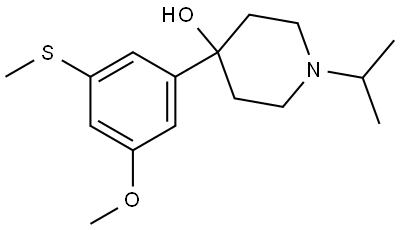 1-isopropyl-4-(3-methoxy-5-(methylthio)phenyl)piperidin-4-ol Structure