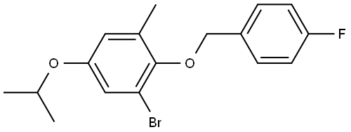 1-bromo-2-((4-fluorobenzyl)oxy)-5-isopropoxy-3-methylbenzene Structure