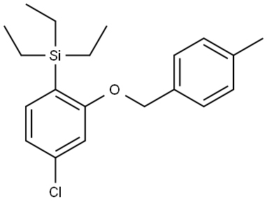 (4-chloro-2-((4-methylbenzyl)oxy)phenyl)triethylsilane Structure