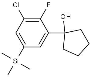 1-(3-chloro-2-fluoro-5-(trimethylsilyl)phenyl)cyclopentanol Structure