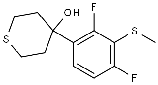 4-(2,4-difluoro-3-(methylthio)phenyl)tetrahydro-2H-thiopyran-4-ol Structure