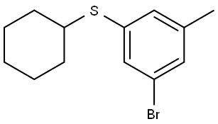 (3-bromo-5-methylphenyl)(cyclohexyl)sulfane Structure