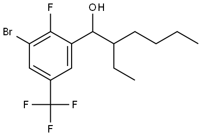 1-(3-bromo-2-fluoro-5-(trifluoromethyl)phenyl)-2-ethylhexan-1-ol Structure