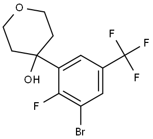 4-(3-bromo-2-fluoro-5-(trifluoromethyl)phenyl)tetrahydro-2H-pyran-4-ol Structure