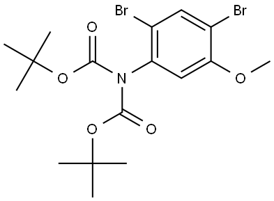 2,4-dibromo -5- methoxy -(N,N- di-tert-butoxycarbonylamino) benzene Structure