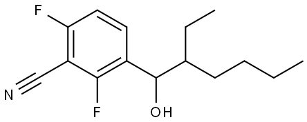 3-(2-ethyl-1-hydroxyhexyl)-2,6-difluorobenzonitrile Structure