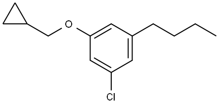 1-butyl-3-chloro-5-(cyclopropylmethoxy)benzene Structure