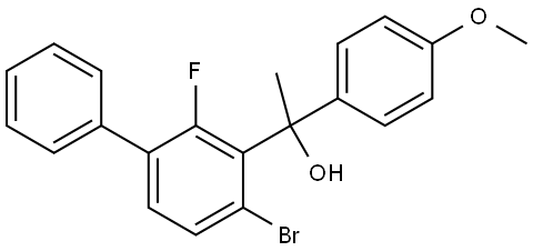 1-(4-bromo-2-fluoro-[1,1'-biphenyl]-3-yl)-1-(4-methoxyphenyl)ethanol Structure