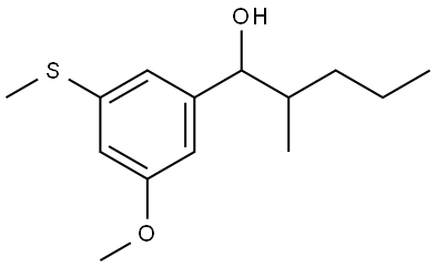 1-(3-methoxy-5-(methylthio)phenyl)-2-methylpentan-1-ol 구조식 이미지