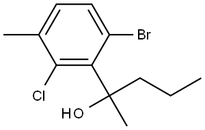 2-(6-bromo-2-chloro-3-methylphenyl)pentan-2-ol Structure