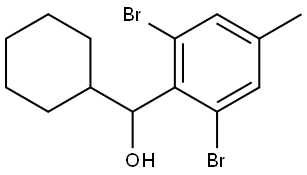 cyclohexyl(2,6-dibromo-4-methylphenyl)methanol Structure