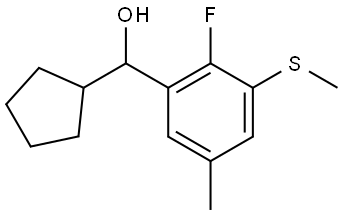 cyclopentyl(2-fluoro-5-methyl-3-(methylthio)phenyl)methanol Structure