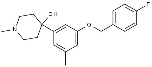 4-(3-((4-fluorobenzyl)oxy)-5-methylphenyl)-1-methylpiperidin-4-ol Structure