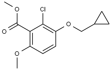 methyl 2-chloro-3-(cyclopropylmethoxy)-6-methoxybenzoate Structure